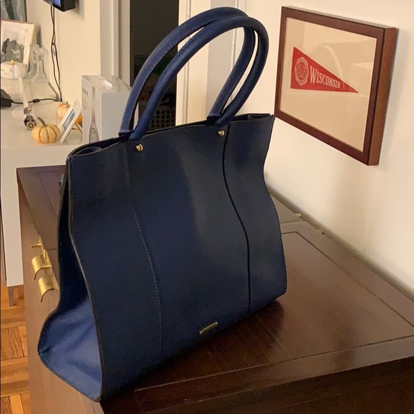 Rebecca Minkoff genuine leather navy tote - Picture 4 of 4